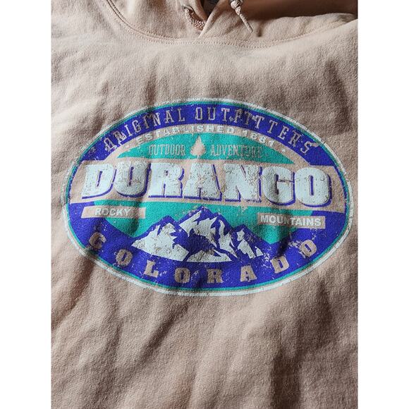DURANGO COLORADO Peach Pink Active Outdoor Mountain Pullover Hoodie SZ M - Picture 4 of 8